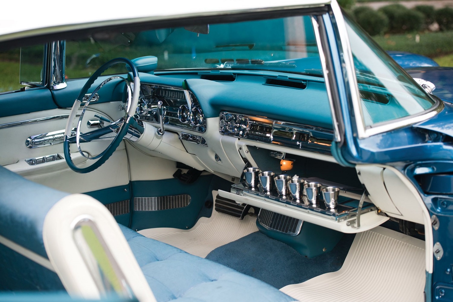 The 1957 Eldorado Brougham model came with magnetic whisky glasses