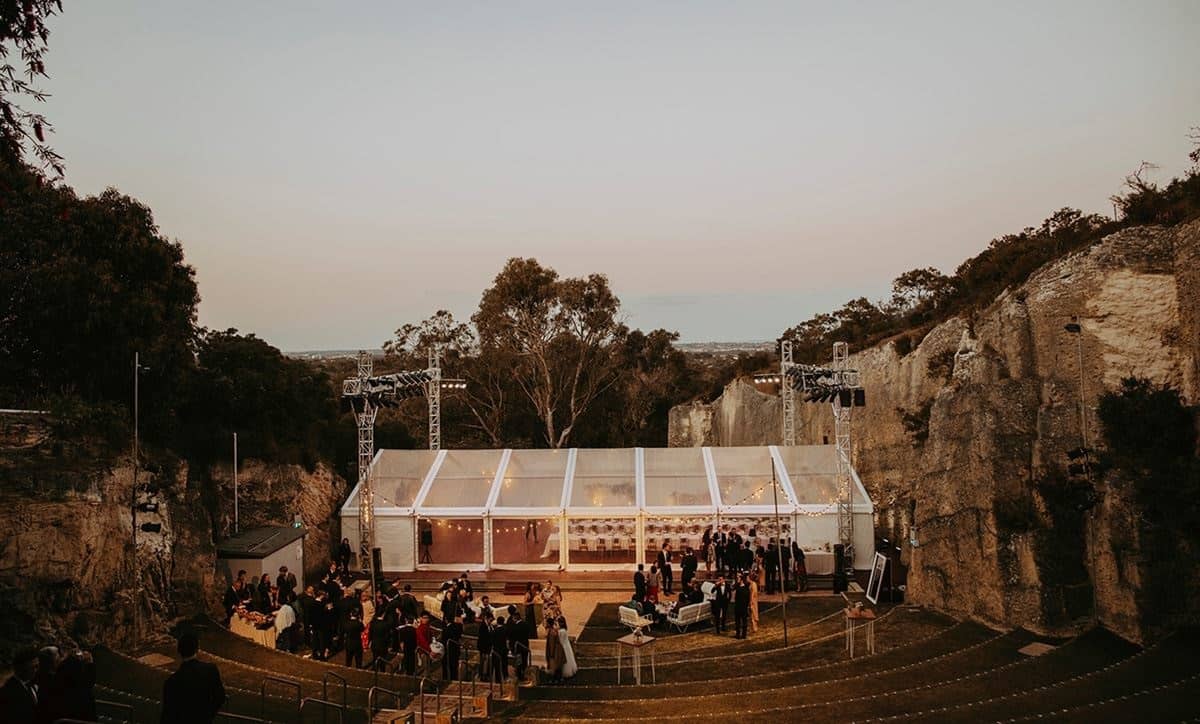 The Quarry Amphitheatre is an ideal wedding venue