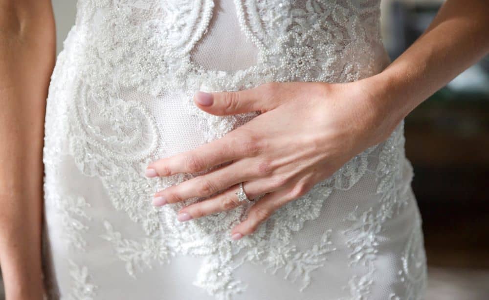 Wedding gown detail. 