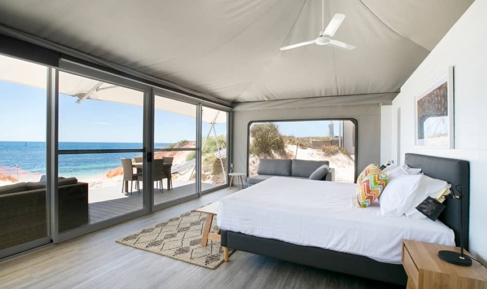 You can choose your level of luxury tent when booking at Discovery Rottnest Island.
